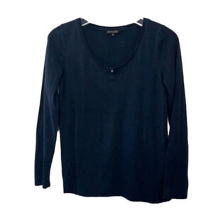 MASSIMO  Dutti navy scoop neck long sleeve…